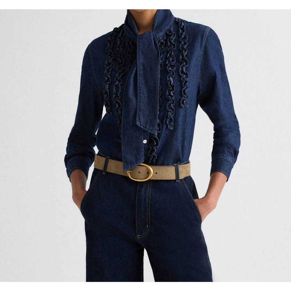 NEW TWP connor shirt in indigo resin